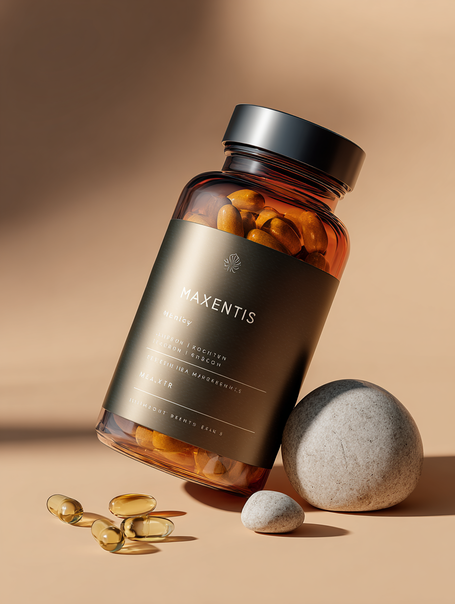 Maxentis készítmény csomagolása semleges háttéren - természetes vérkeringés javító kapszulák